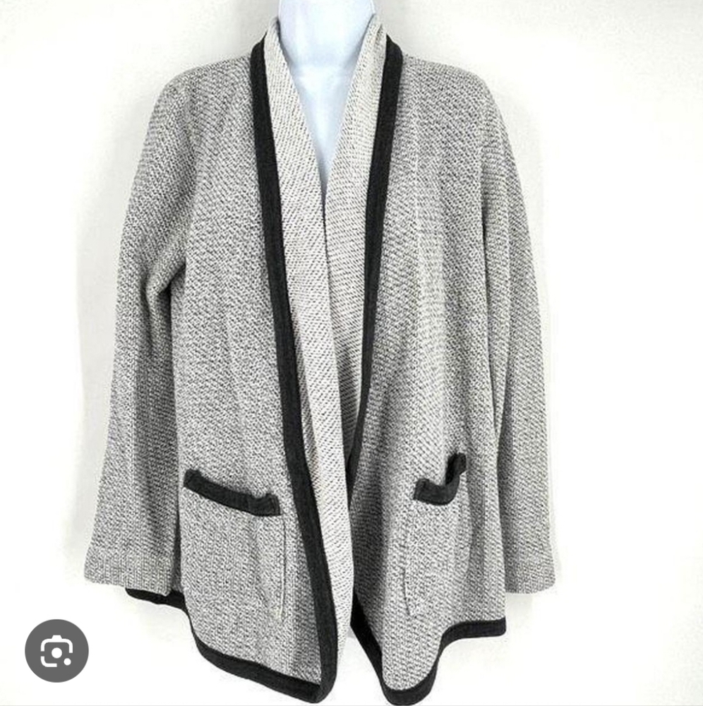Three Dots Terry Cardigan With Pockets